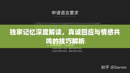 独家记忆深度解读，真诚回应与情感共鸣的技巧解析
