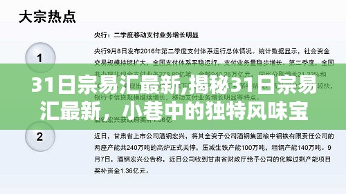 揭秘，宗易汇最新进展与小巷中的独特风味宝藏