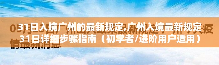 广州入境最新规定31日详细步骤指南，初学者与进阶用户必读指南