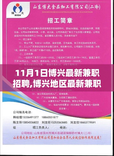 11月1日博兴最新兼职招聘更新，博兴地区最新兼职机会一网打尽