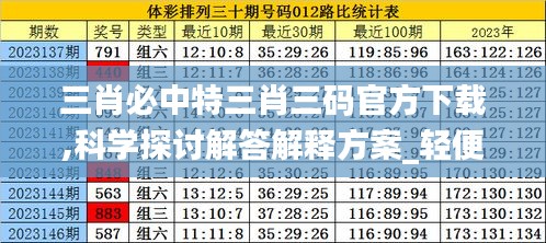 三肖必中特三肖三码官方下载,科学探讨解答解释方案_轻便款99.664