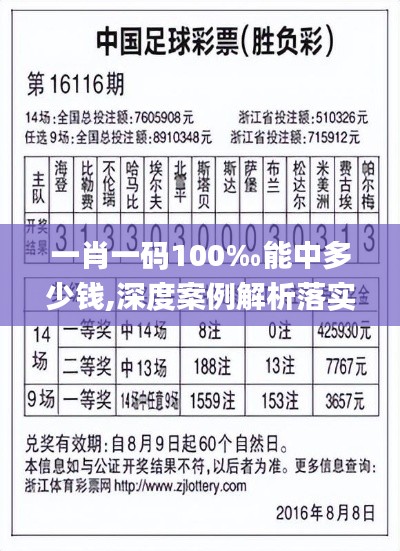 一肖一码100‰能中多少钱,深度案例解析落实_标配款40.163