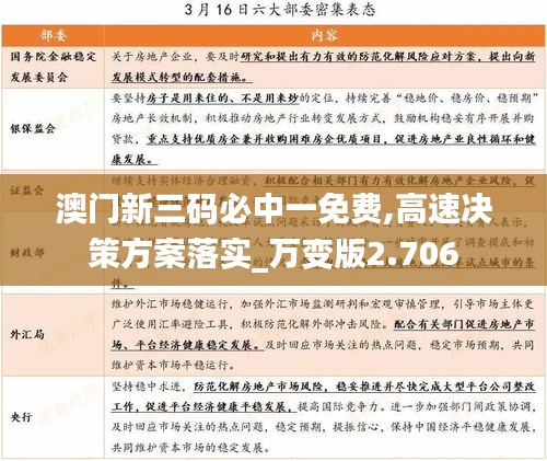 澳门新三码必中一免费,高速决策方案落实_万变版2.706