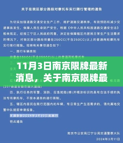 南京限牌最新动态解析，深度解读与探讨（以11月3日为准）