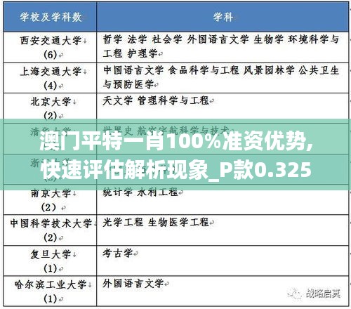 澳门平特一肖100%准资优势,快速评估解析现象_P款0.325