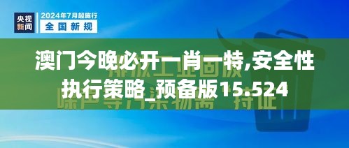 澳门今晚必开一肖一特,安全性执行策略_预备版15.524