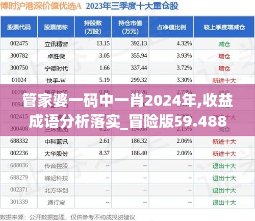 管家婆一码中一肖2024年,收益成语分析落实_冒险版59.488