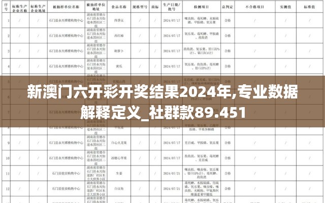 新澳门六开彩开奖结果2024年,专业数据解释定义_社群款89.451