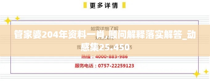 管家婆204年资料一肖,顾问解释落实解答_动感集25.450