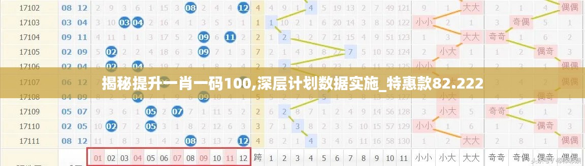 揭秘提升一肖一码100,深层计划数据实施_特惠款82.222