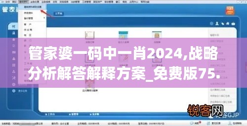 管家婆一码中一肖2024,战略分析解答解释方案_免费版75.445