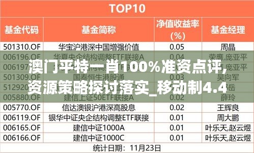 澳门平特一肖100%准资点评,资源策略探讨落实_移动制4.409