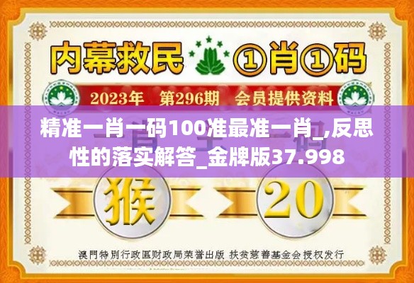 精准一肖一码100准最准一肖_,反思性的落实解答_金牌版37.998