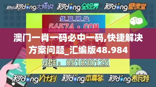 澳门一肖一码必中一码,快捷解决方案问题_汇编版48.984