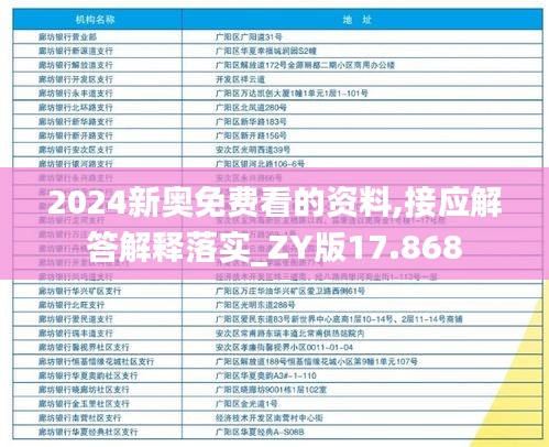 2024新奥免费看的资料,接应解答解释落实_ZY版17.868