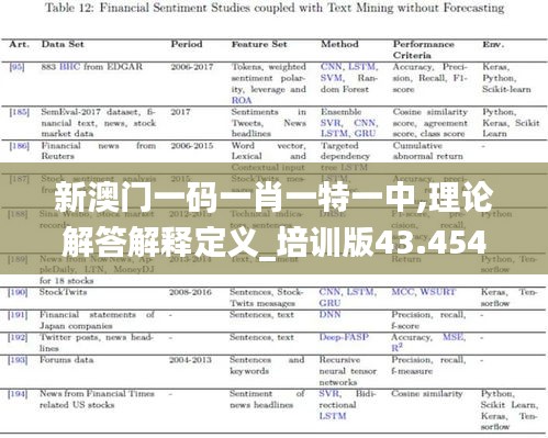 新澳门一码一肖一特一中,理论解答解释定义_培训版43.454