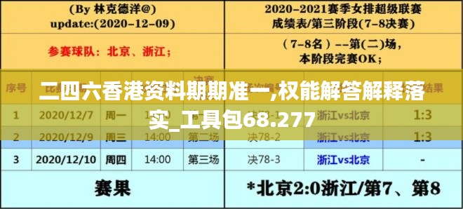 二四六香港资料期期准一,权能解答解释落实_工具包68.277