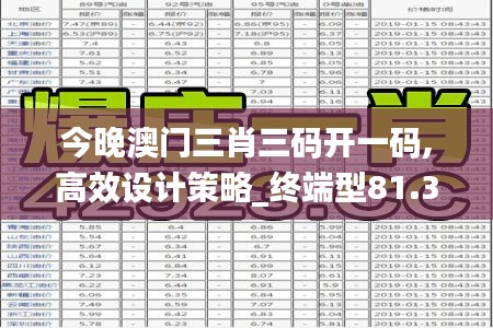 今晚澳门三肖三码开一码,高效设计策略_终端型81.305