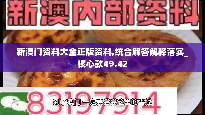 新澳门资料大全正版资料,统合解答解释落实_核心款49.42