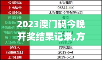 2023澳门码今晚开奖结果记录,方案探讨解答解释路径_标配制10.947