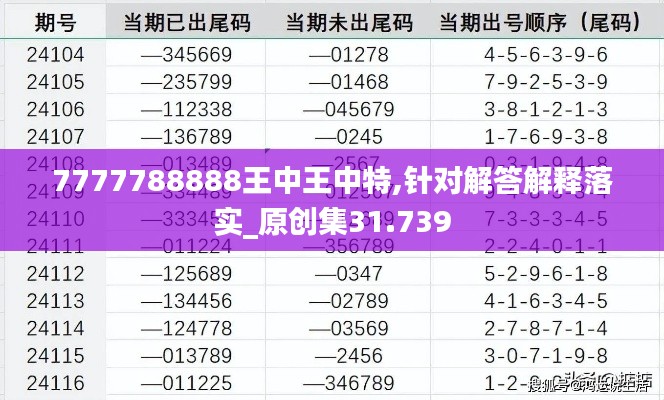 7777788888王中王中特,针对解答解释落实_原创集31.739