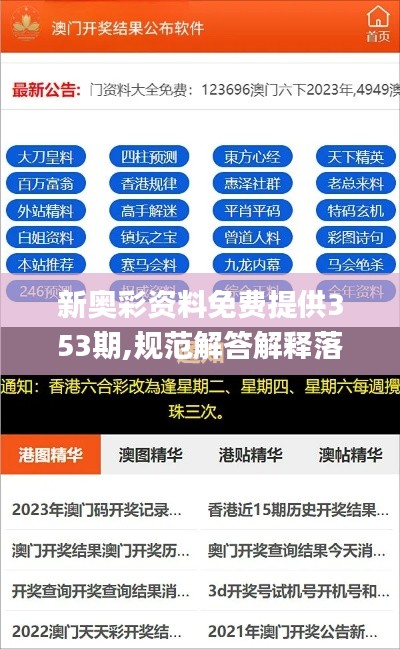 新奥彩资料免费提供353期,规范解答解释落实_多样版12.407