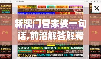 新澳门管家婆一句话,前沿解答解释定义_游戏款95.886