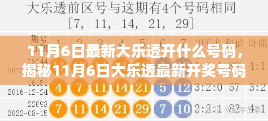 揭秘11月6日大乐透最新开奖号码，幸运号码一网打尽！