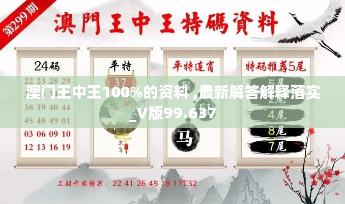 澳门王中王100%的资料 ,最新解答解释落实_V版99.637