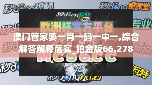 澳门管家婆一肖一码一中一,综合解答解释落实_铂金版66.278