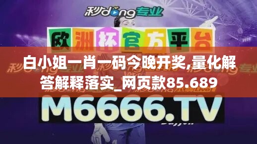 白小姐一肖一码今晚开奖,量化解答解释落实_网页款85.689