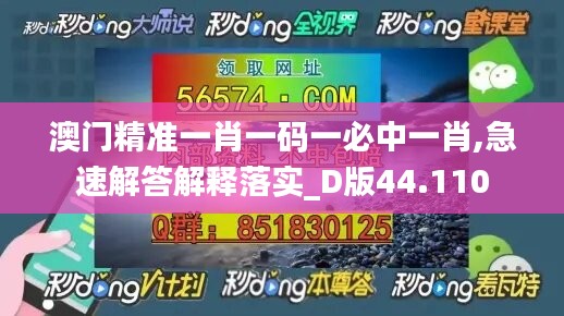 澳门精准一肖一码一必中一肖,急速解答解释落实_D版44.110