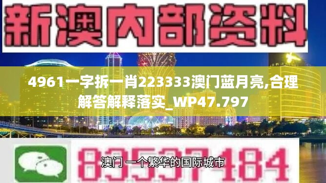 4961一字拆一肖223333澳门蓝月亮,合理解答解释落实_WP47.797