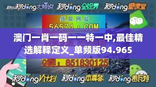 澳门一肖一码一一特一中,最佳精选解释定义_单频版94.965