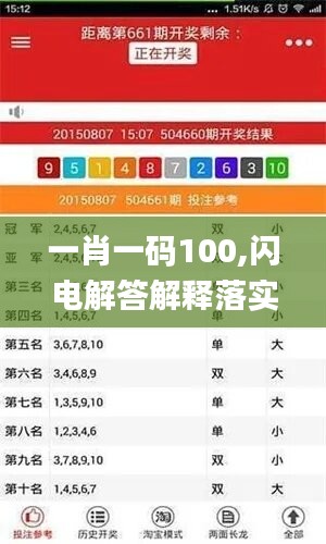 一肖一码100,闪电解答解释落实_iShop22.100