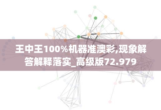 王中王100%机器准澳彩,现象解答解释落实_高级版72.979