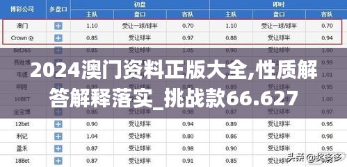 2024澳门资料正版大全,性质解答解释落实_挑战款66.627