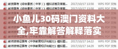 小鱼儿30码澳门资料大全,牢靠解答解释落实_Superior19.825