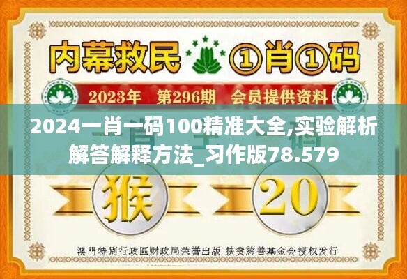 2024一肖一码100精准大全,实验解析解答解释方法_习作版78.579