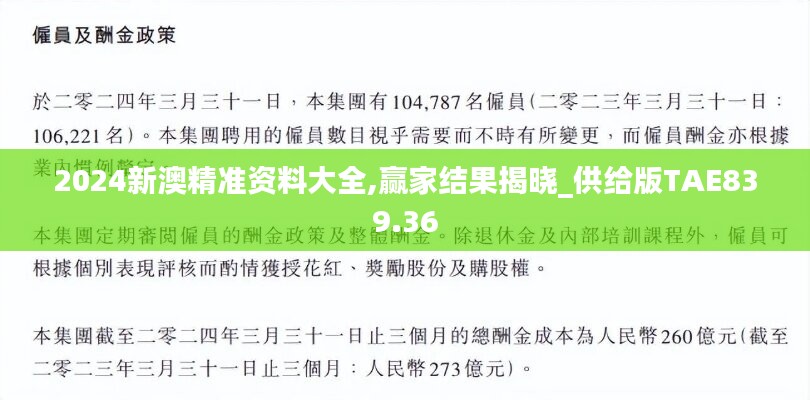 2024新澳精准资料大全,赢家结果揭晓_供给版TAE839.36