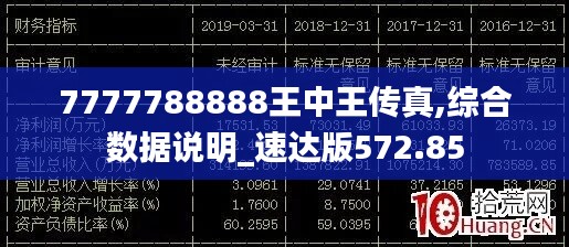 7777788888王中王传真,综合数据说明_速达版572.85