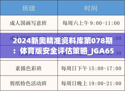 2024新奥精准资料库第078期：体育版安全评估策略_JGA651.82免费获取