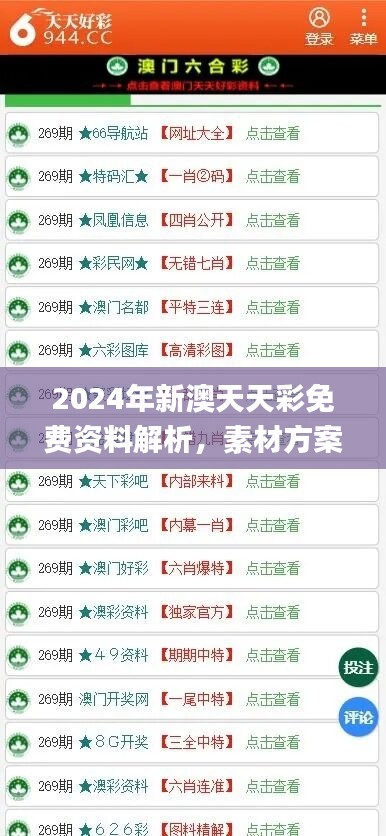 2024年新澳天天彩免费资料解析，素材方案动态解答_FIC517.26精华版