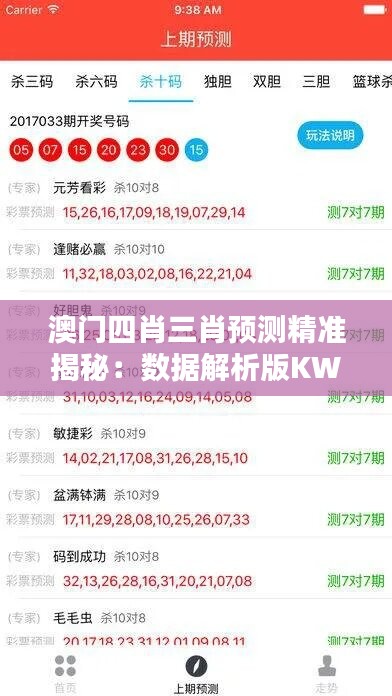 澳门四肖三肖预测精准揭秘：数据解析版KWI824.81神话版