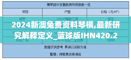 2024新澳兔费资料琴棋,最新研究解释定义_蓝球版IHN420.26