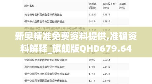 新奥精准免费资料提供,准确资料解释_旗舰版QHD679.64