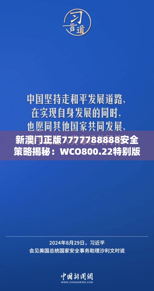 新澳门正版7777788888安全策略揭秘：WCO800.22特别版解析