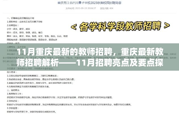 重庆最新教师招聘解析，11月招聘亮点与要点探讨