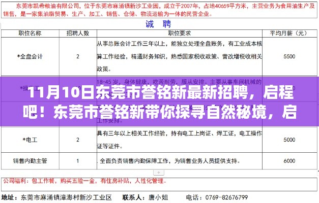 东莞市誉铭新11月最新招聘，探寻自然秘境，启程心灵宁静之旅