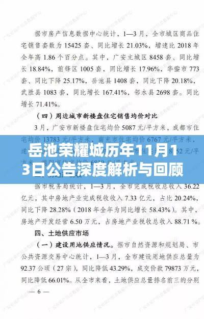 岳池荣耀城历年11月13日公告深度解析与回顾，最新公告及其影响探讨